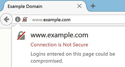 Not Secure Warning in firefox